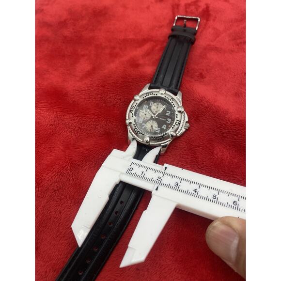 KNX Men's Quartz Watch Stainless Steel Case Brown Leather For Parts Need Repairs - Picture 8 of 10